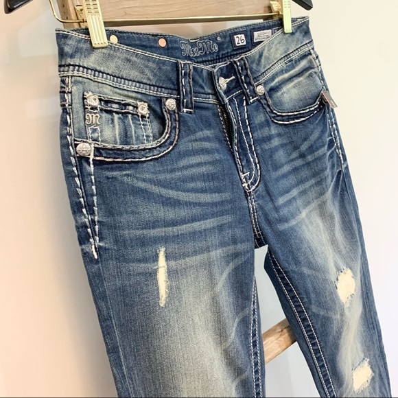 Miss Me Boyfriend Capri Med Blue JB5024P89 NWT Size 26 - Picture 10 of 16
